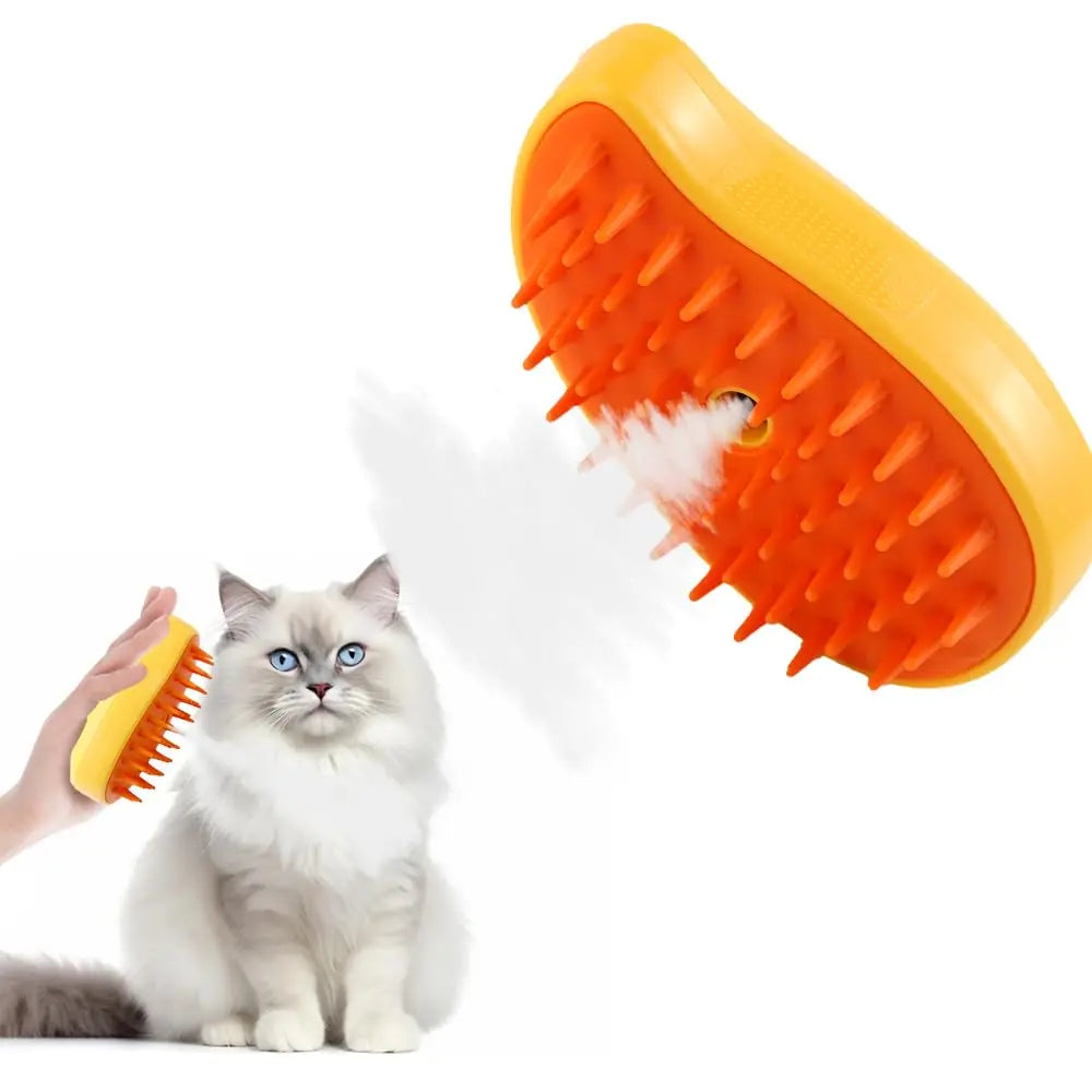 3-in-1 Steam Pet Grooming Brush – Massage, Detangle & Deshed