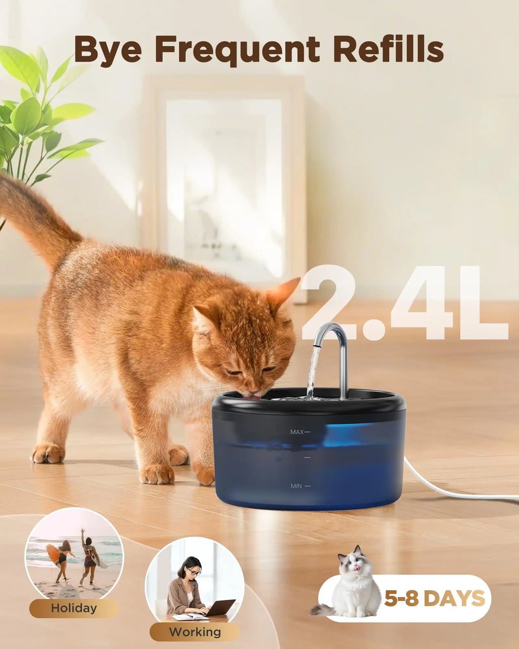 2.4 L Pet Water Fountain