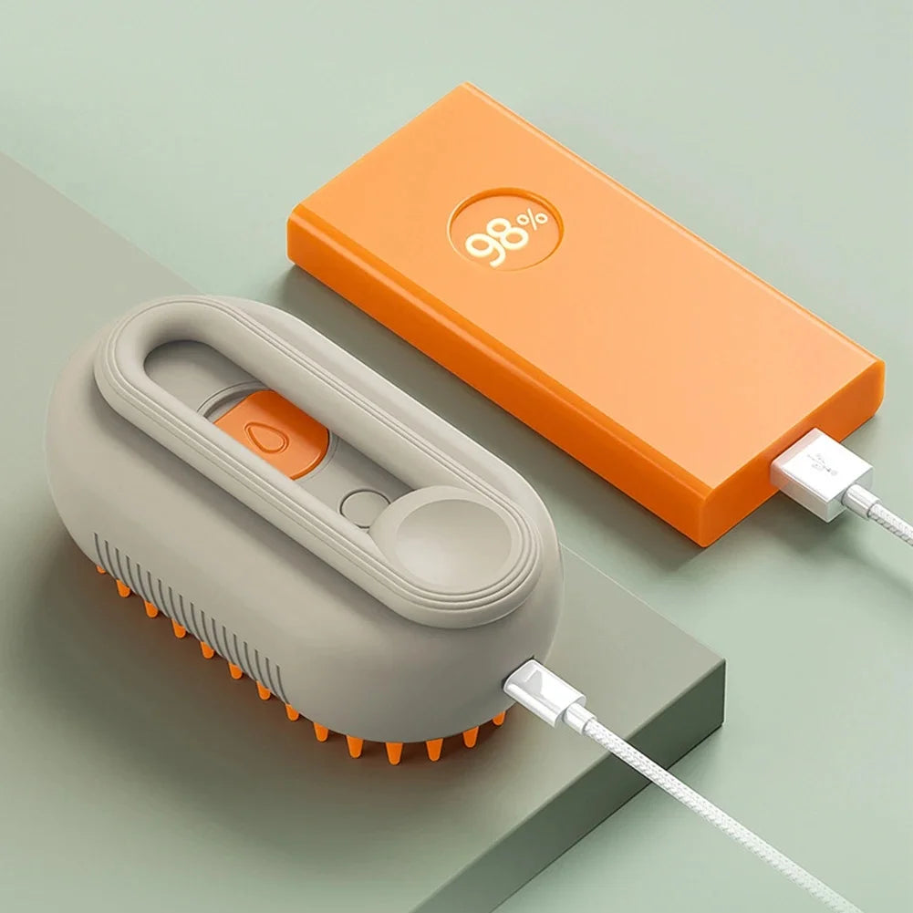 3-in-1 Steam Pet Grooming Brush – Massage, Detangle & Deshed