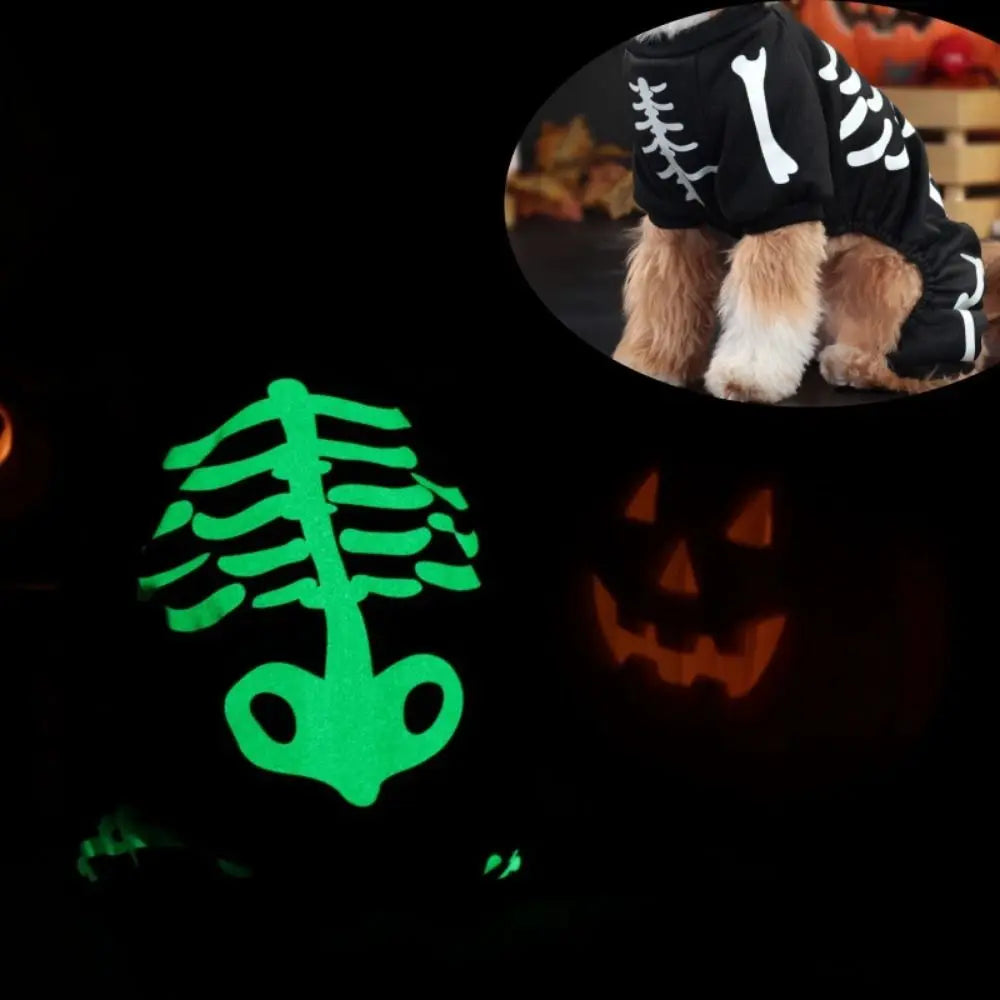 Luminous Pet Skeleton Costume (Soft Halloween Pet Hoodie)